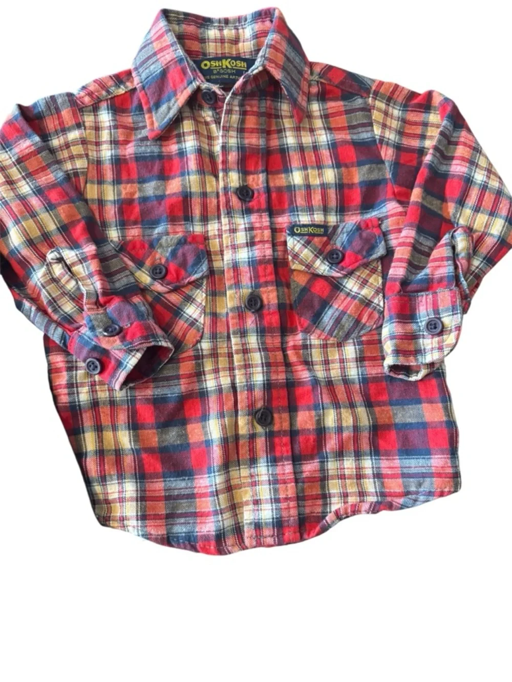 2T OshKosh B'gosh Multicolor Plaid Shirt and 3T children place jeans